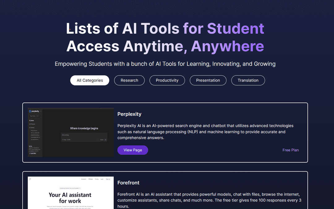 Screenshot project Edulist