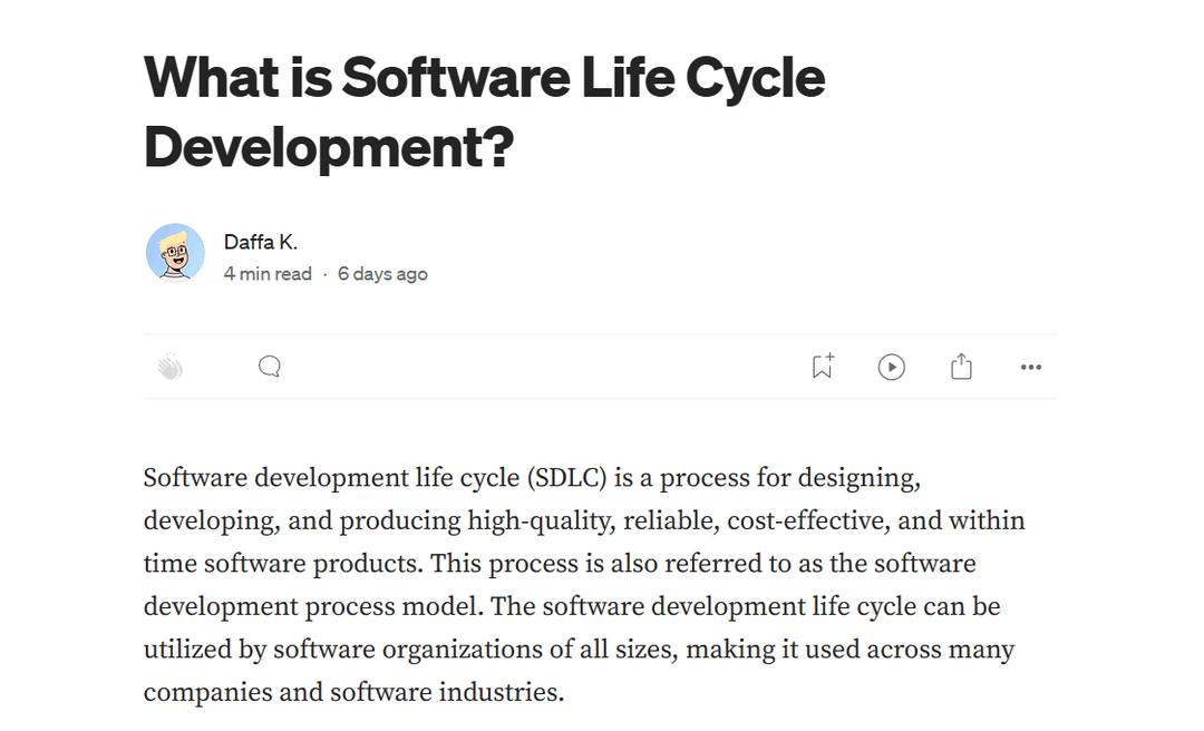 Screenshot article What is Software Life Cycle Development?